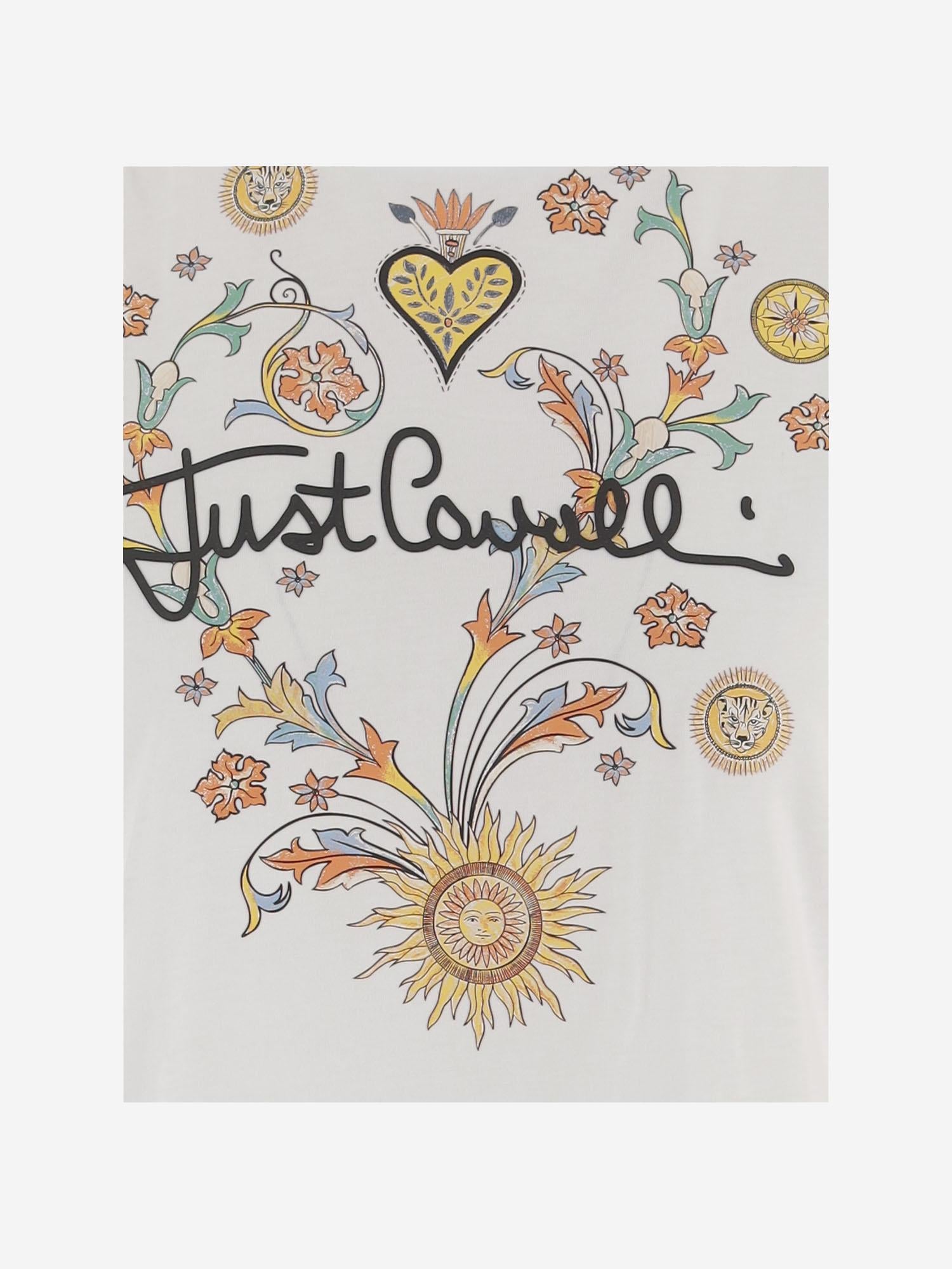 T-SHIRT IN COTONE CON STAMPA 80PAHT28 CJ500003 JUST CAVALLI 