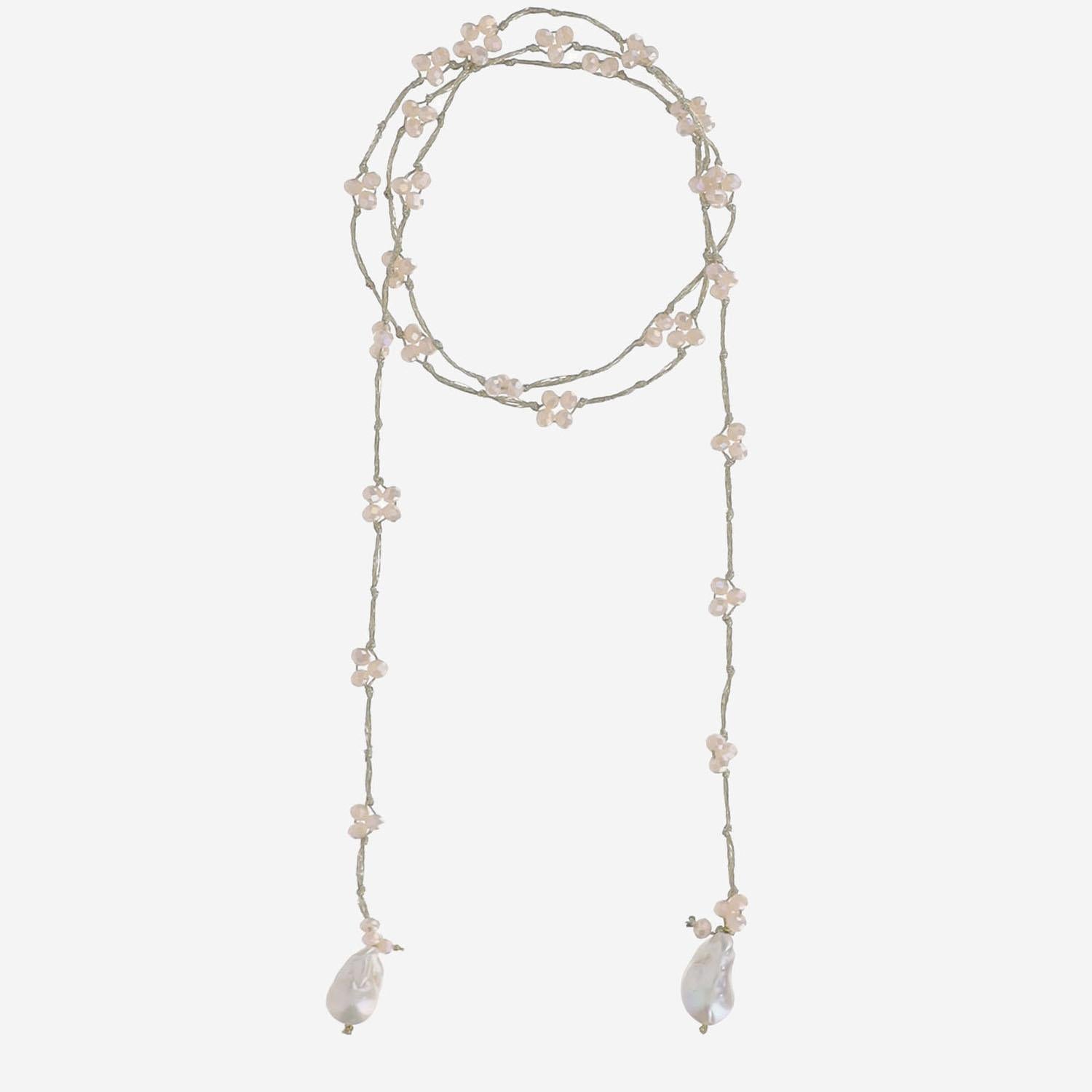 COLLANA CON  perle VSINGLE ROSA MELA 