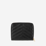 PORTAFOGLIO CASSANDRE IN PELLE GOFFRATA GRAIN DE POUDRE 668288 BOW011000 SAINT LAURENT 