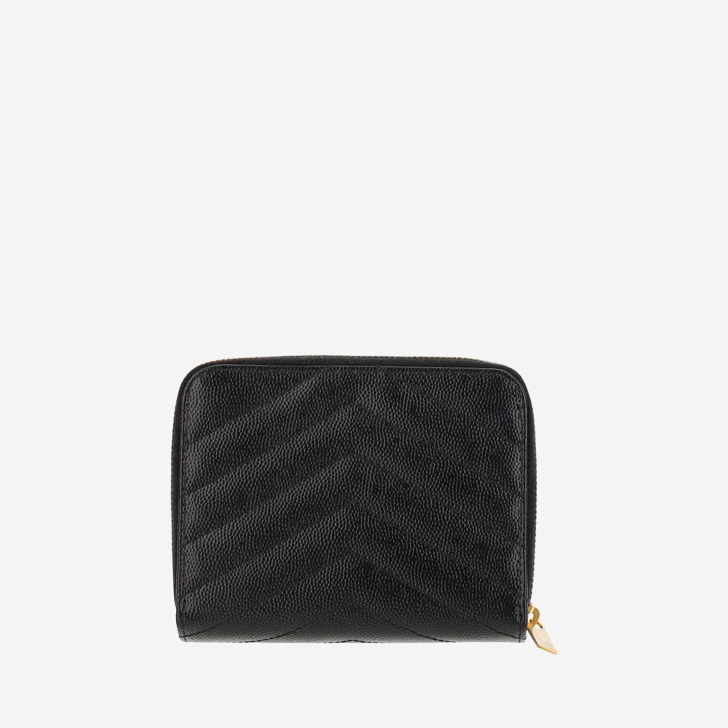 PORTAFOGLIO CASSANDRE IN PELLE GOFFRATA GRAIN DE POUDRE 668288 BOW011000 SAINT LAURENT 