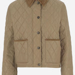 Giacca corta in nylon trapuntato 8107466 FLAX/SANDIPCHECK BURBERRY 