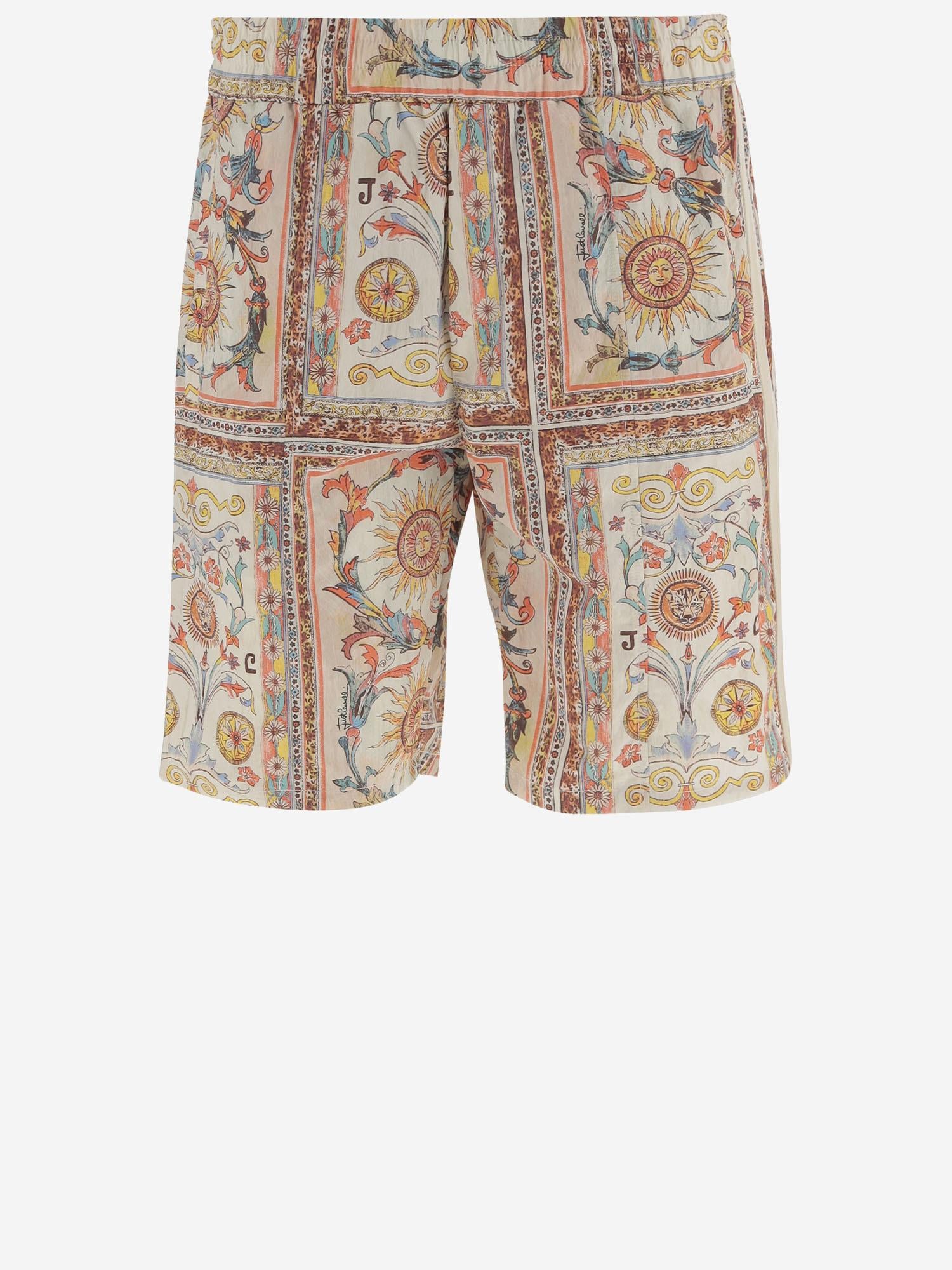 PANTALONI CORTI CON STAMPA ORNAMENTALE 80OAD334 CQDP3R85 JUST CAVALLI 