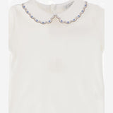 BODY IN COTONE CON COLLETTO RICAMATO BODY BEIGECELESTE NICOLETTA FANNA KIDS 