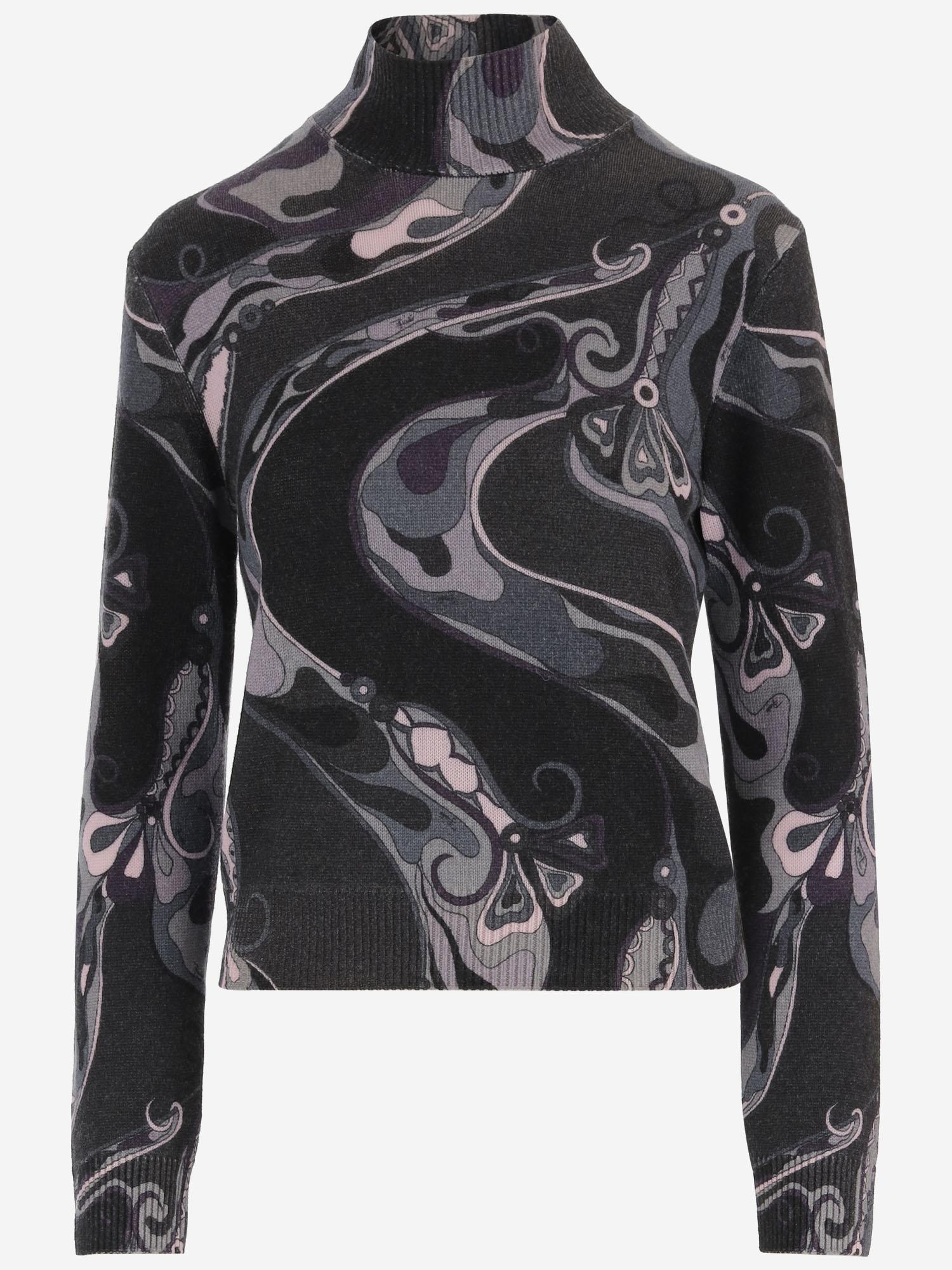 MAGLIA IN LANA STAMPA ORCHIDEE 5UKM73 5U960070 EMILIO PUCCI 