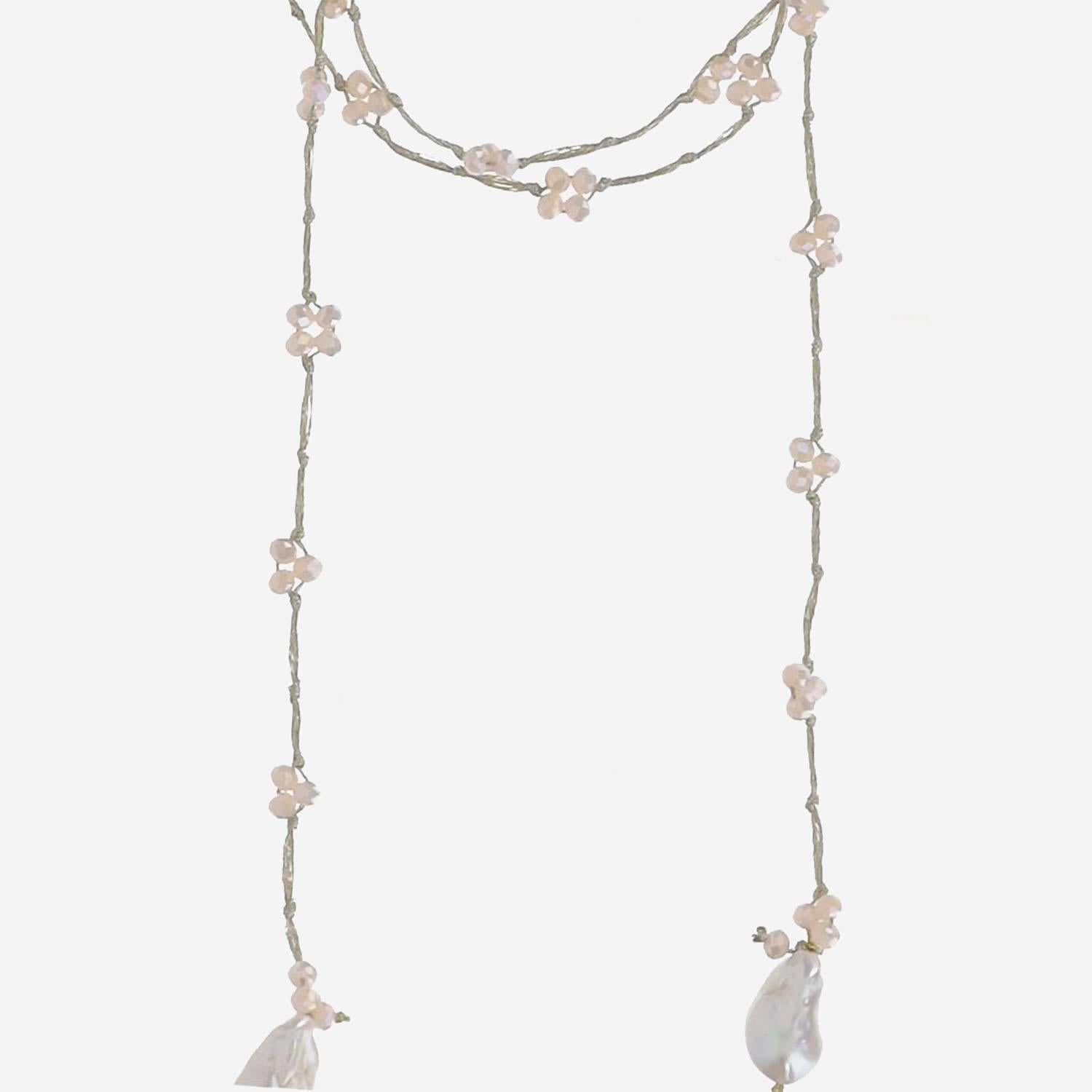 COLLANA CON  perle VSINGLE ROSA MELA 