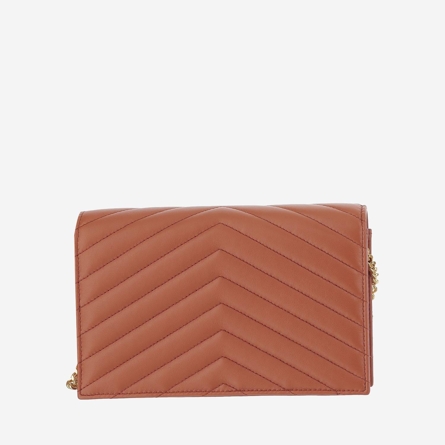 PORTAFOGLIO IN PELLE CON CATENA ENVELOPE CASSANDRE 857605 AAA447993 SAINT LAURENT 