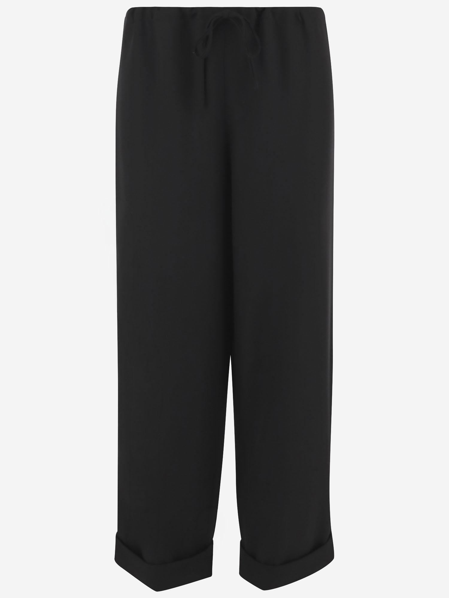 PANTALONI IN LANA CON RISVOLTO 10772W4369 BLK THE ROW 
