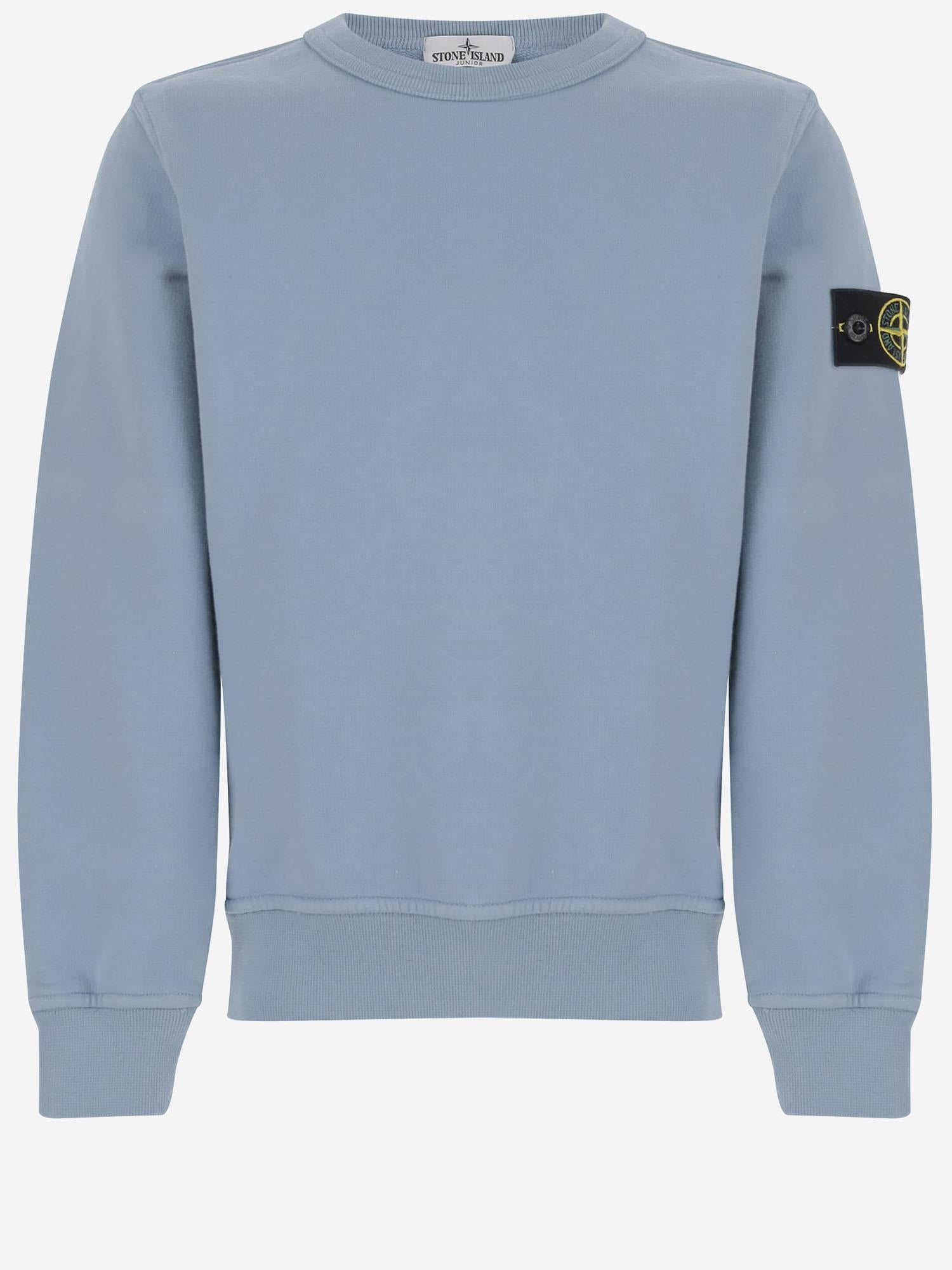 FELPA IN COTONE STRETCH CON LOGO 6100001 S0A20V004A STONE ISLAND KIDS 