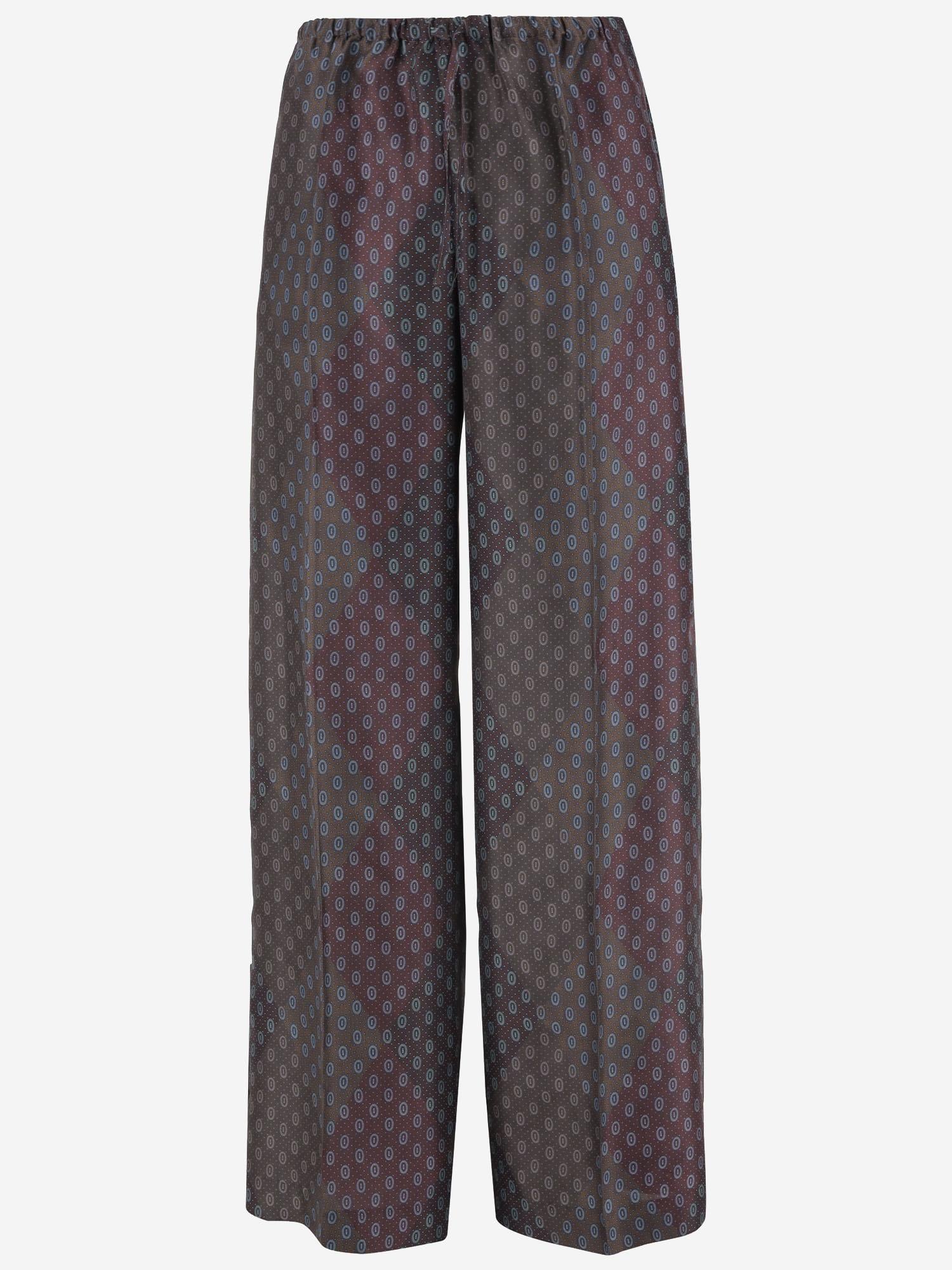 PANTALONI IN SETA STAMPATA 010914 2127358 DRIES VAN NOTEN 