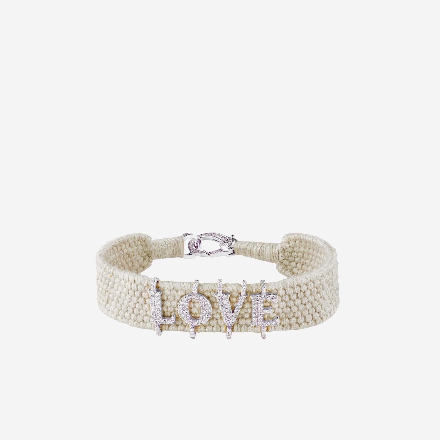BRACCIALE ALPHA LOVE CON DIAMANTI ALPHA LOVE VANILLA SILVIA BINI GIOIELLI 