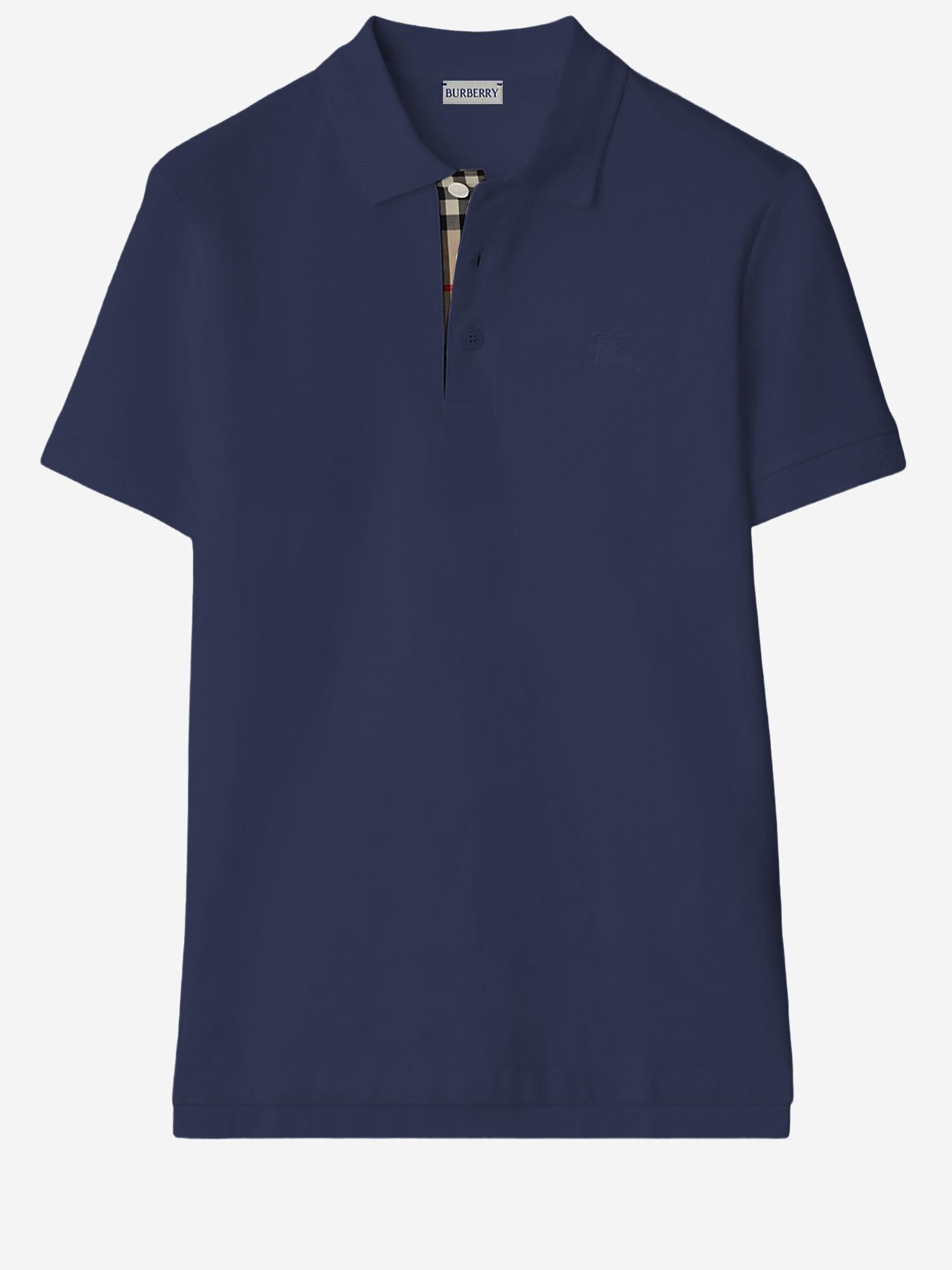 POLO IN COTONE CON LOGO 8126926 DENIMBLUE BURBERRY 
