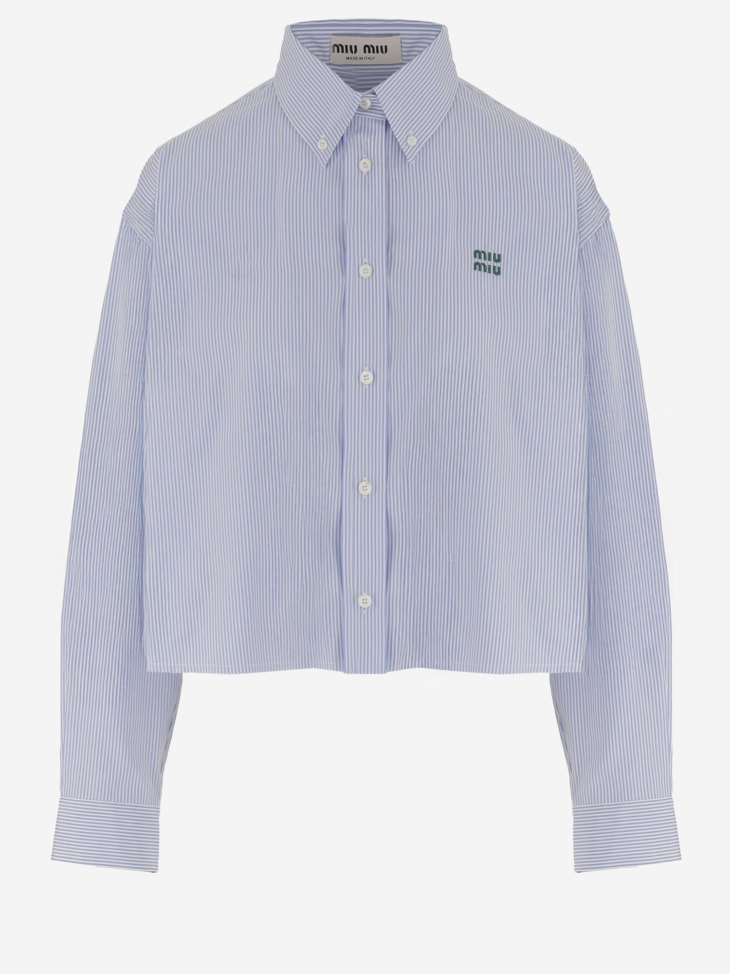 CAMICIA IN COTONE CON MOTIVO A RIGHE MK1659 19EAF0UB3 MIU MIU 