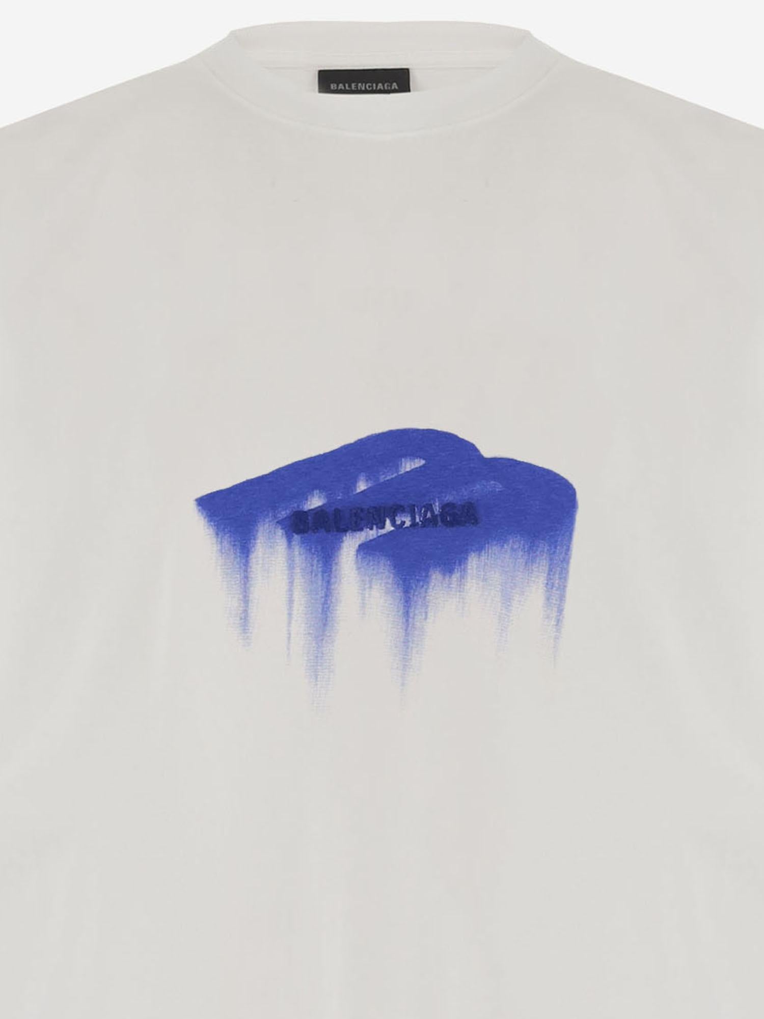 T-SHIRT IN COTONE CON LOGO 850345 TUVJ89000 BALENCIAGA 