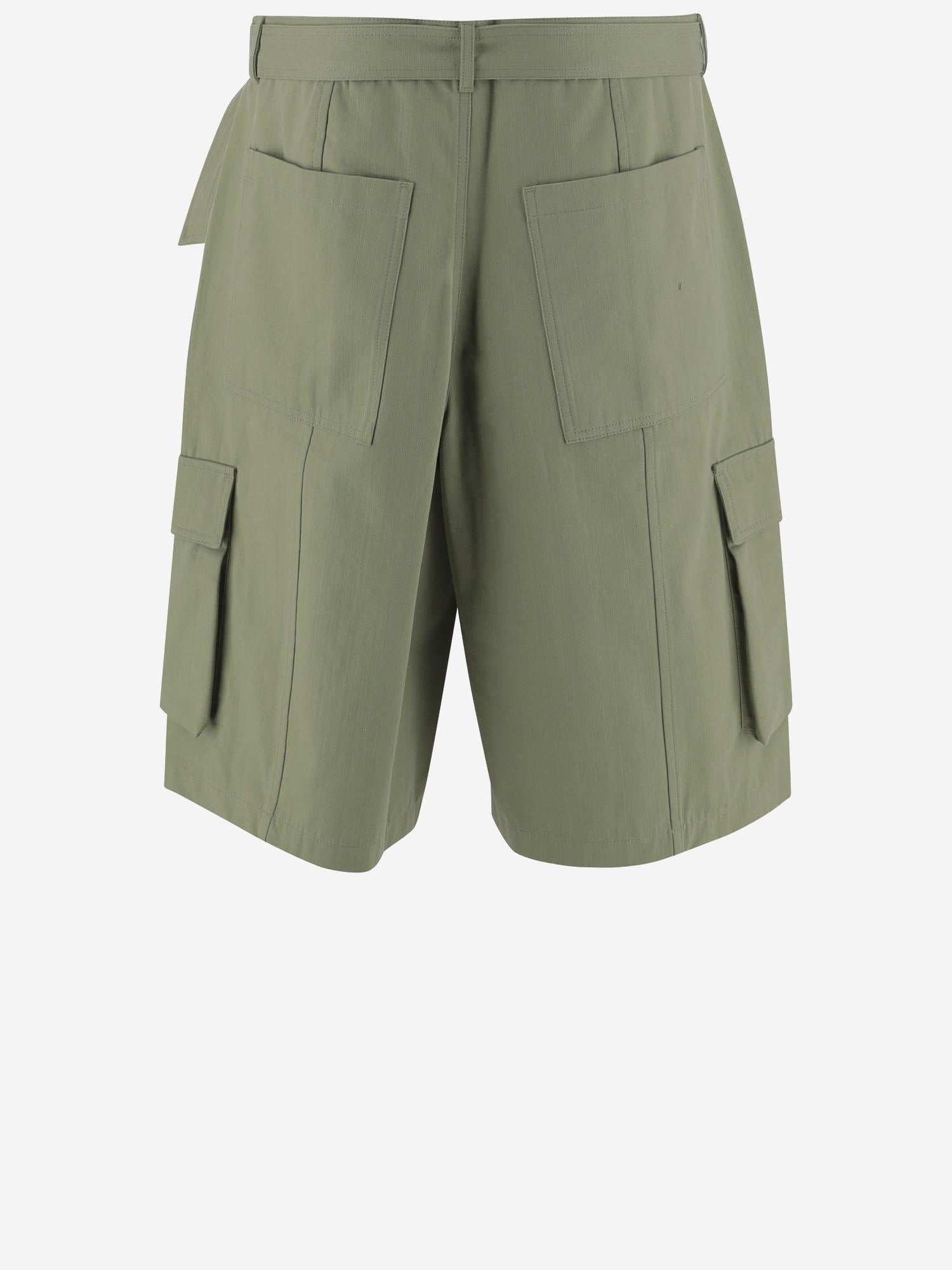 PANTALONI CORTI CARGO IN DENIM DI COTONE OM01405WW9026 0077 MAISON KITSUNE 