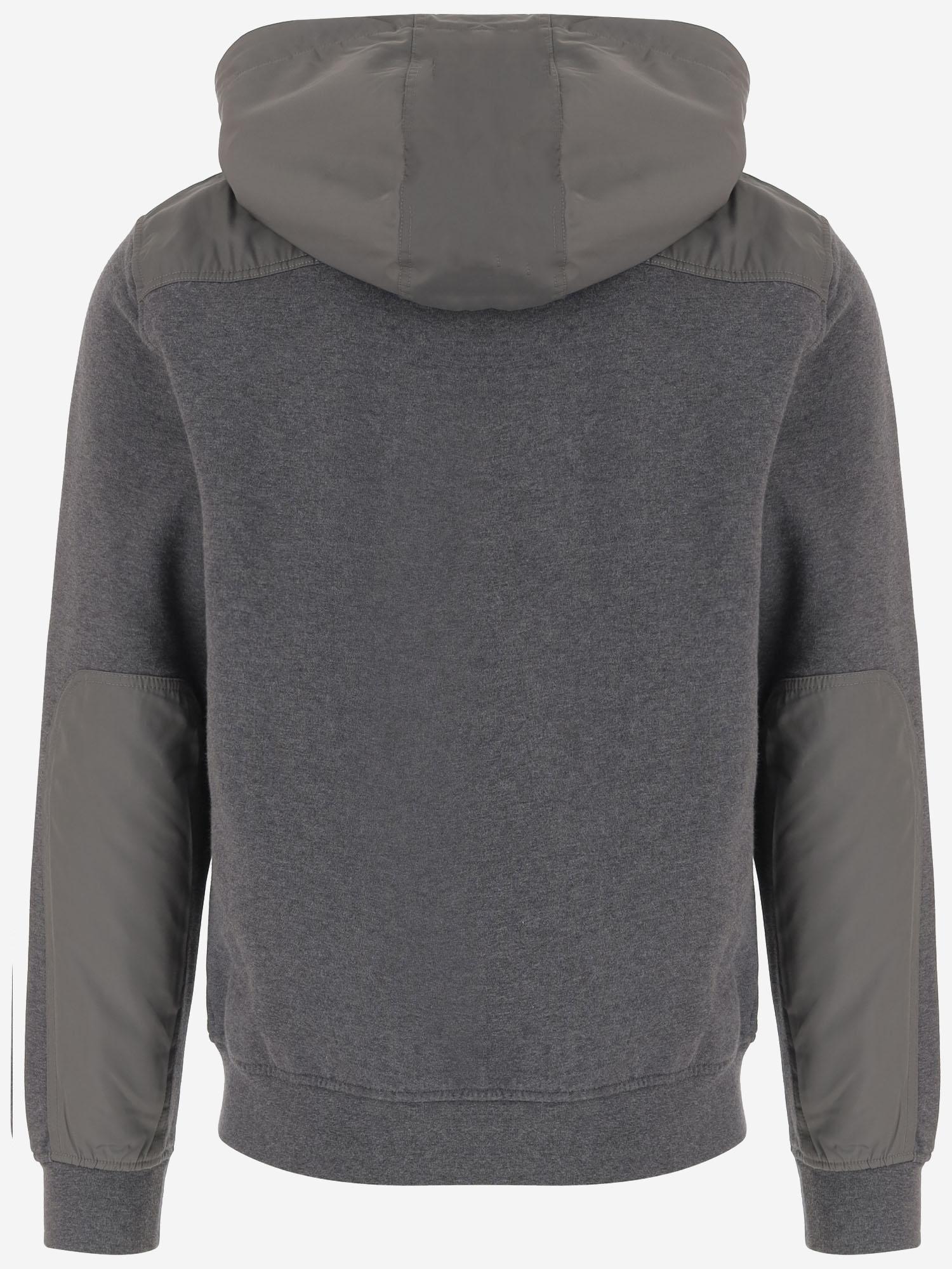 FELPA CON CAPPUCCIO IBRIDA IN COTONE E NYLON CFWOSW2004MRUT5194 1131 WOOLRICH 