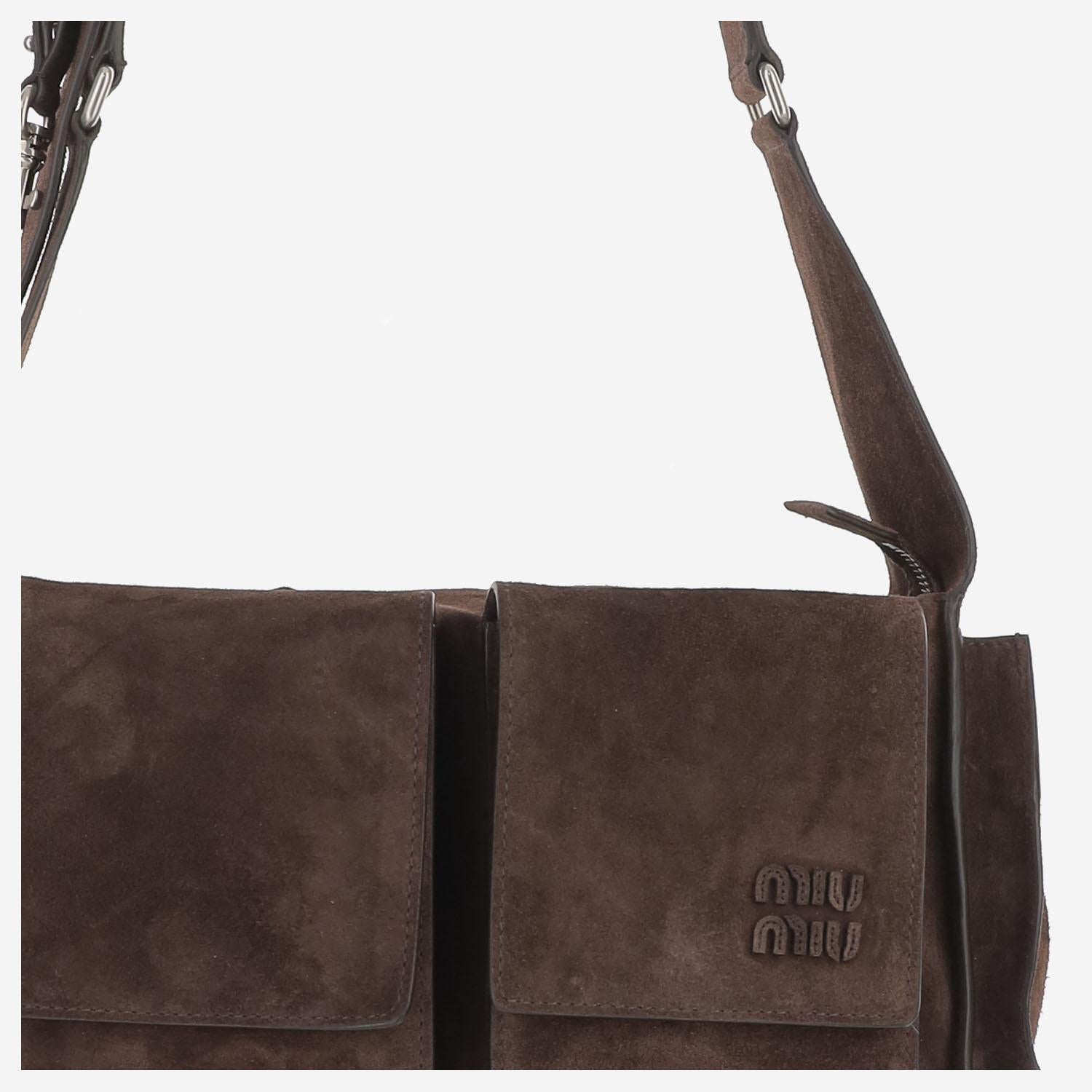 Borsa a tracolla Utilitaire in pelle scamosciata 5BC205 2CSSF0003 MIU MIU 