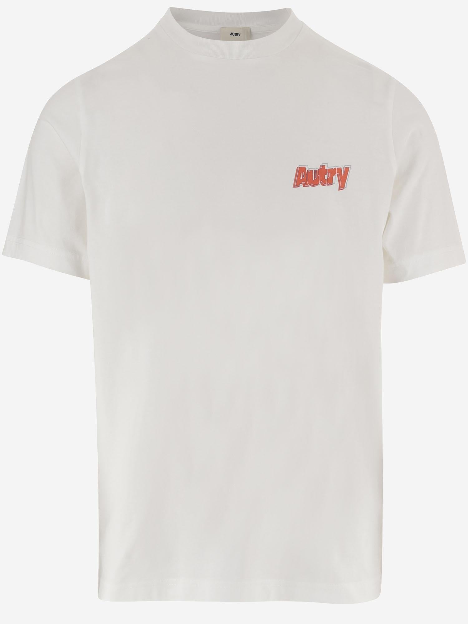 T-shirt in cotone con logo TSPM045W JERSEYWHITE AUTRY 