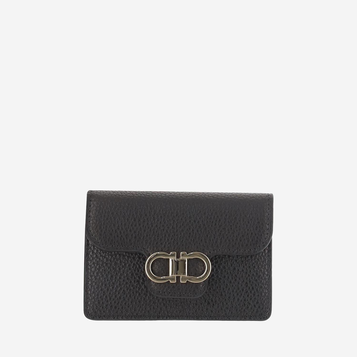 PORTAFOGLIO IN PELLE GANCINI 220963 002NEROFLAMERED SALVATORE FERRAGAMO 