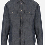CAMICIA IN COTONE E LINO S74DM0896 D30012470 DSQUARED2 