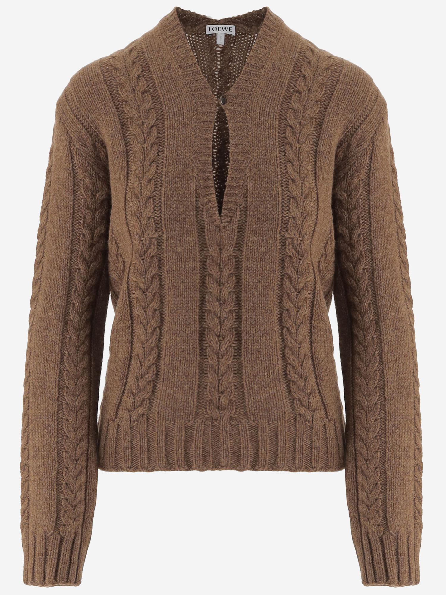 MAGLIONE TRECCIA IN LANA S540Y14KGU 3100 LOEWE 