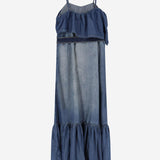 ABITO IN DENIM CON VOLANT 106626 A388PJC PINKO 