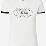 T-SHIRT IN COTONE CON STAMPA LOGO 106902 A3C2ZZ1 PINKO 