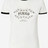 T-SHIRT IN COTONE CON STAMPA LOGO 106902 A3C2ZZ1 PINKO 
