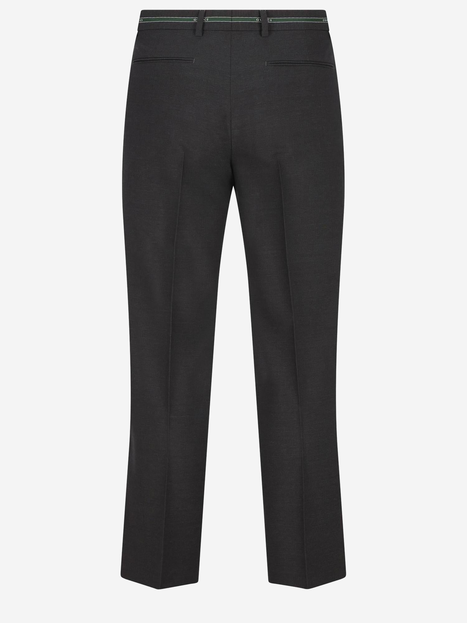 PANTALONI IN LANA CON LOGO IN VITA 855095 ZAS681076 GUCCI 