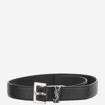 CINTURA CON PLACCA MONOGRAMMA 634440 BRM0E1000 SAINT LAURENT 