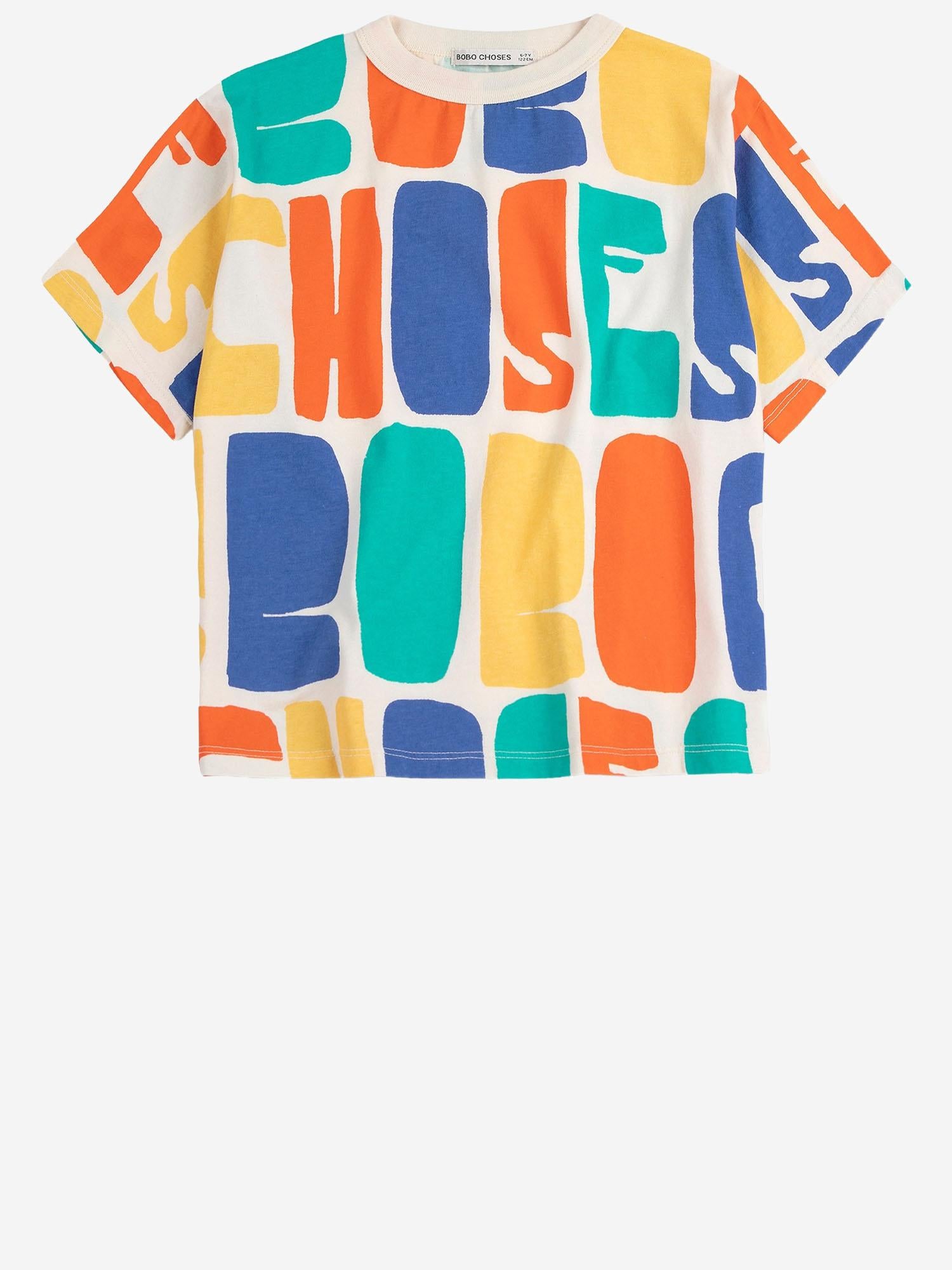 T-SHIRT IN COTONE CON LOGO B126AC137 OFFWHITE BOBO CHOSES KIDS 