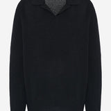 POLO A MANICHE LUNGHE OASHI IN CASHMERE 11062Y973 BLK THE ROW 