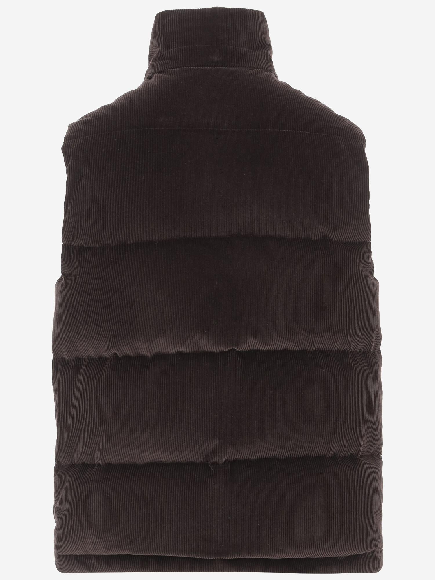 GILET IMBOTTITO IN COTONE CON LOGO 8115568 CLOVE BROWN BURBERRY 