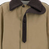 GIACCA IN COTONE CON COLLETTO IN PELLE 852425 V6KO02549 BOTTEGA VENETA 