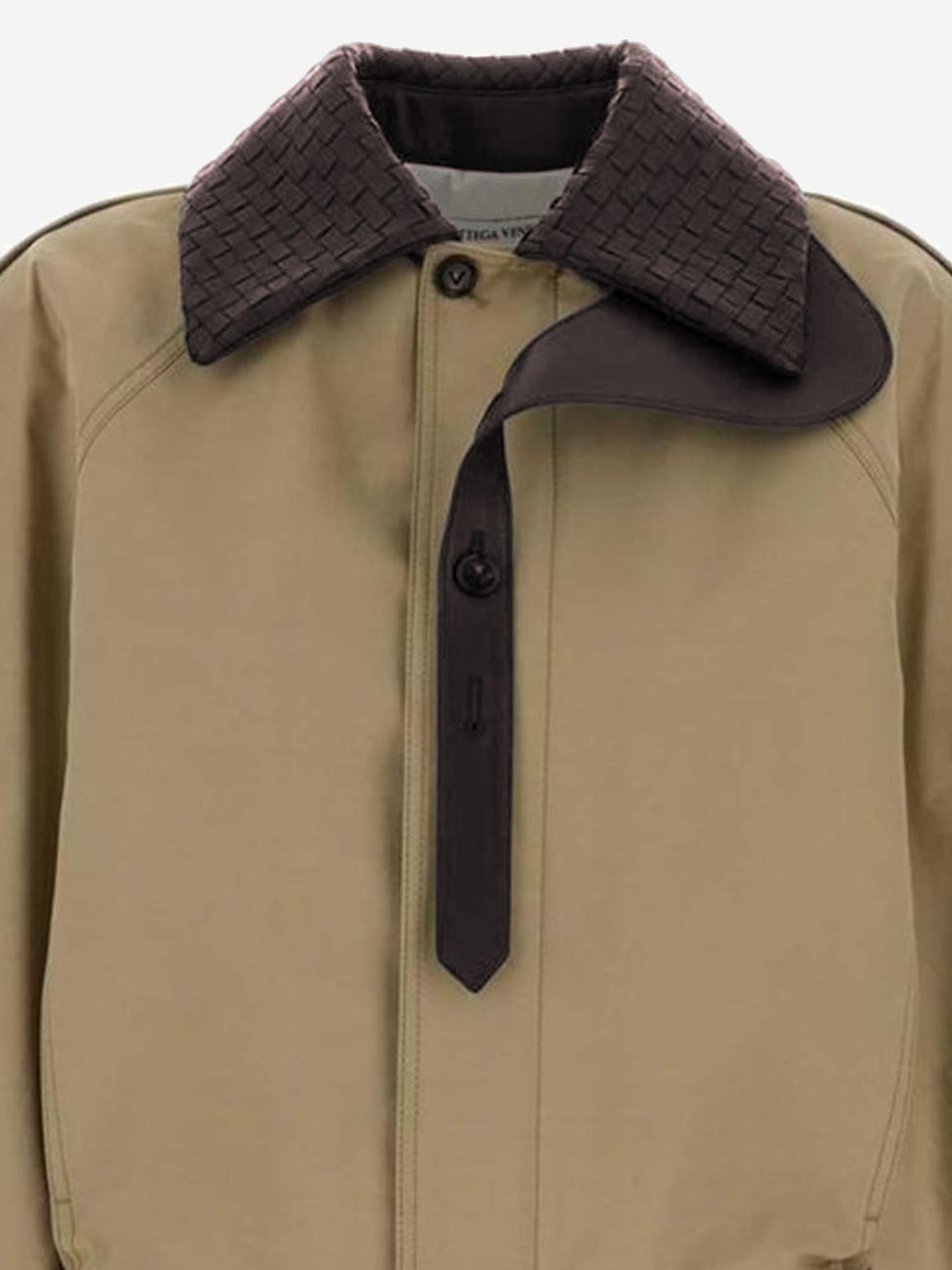 GIACCA IN COTONE CON COLLETTO IN PELLE 852425 V6KO02549 BOTTEGA VENETA 