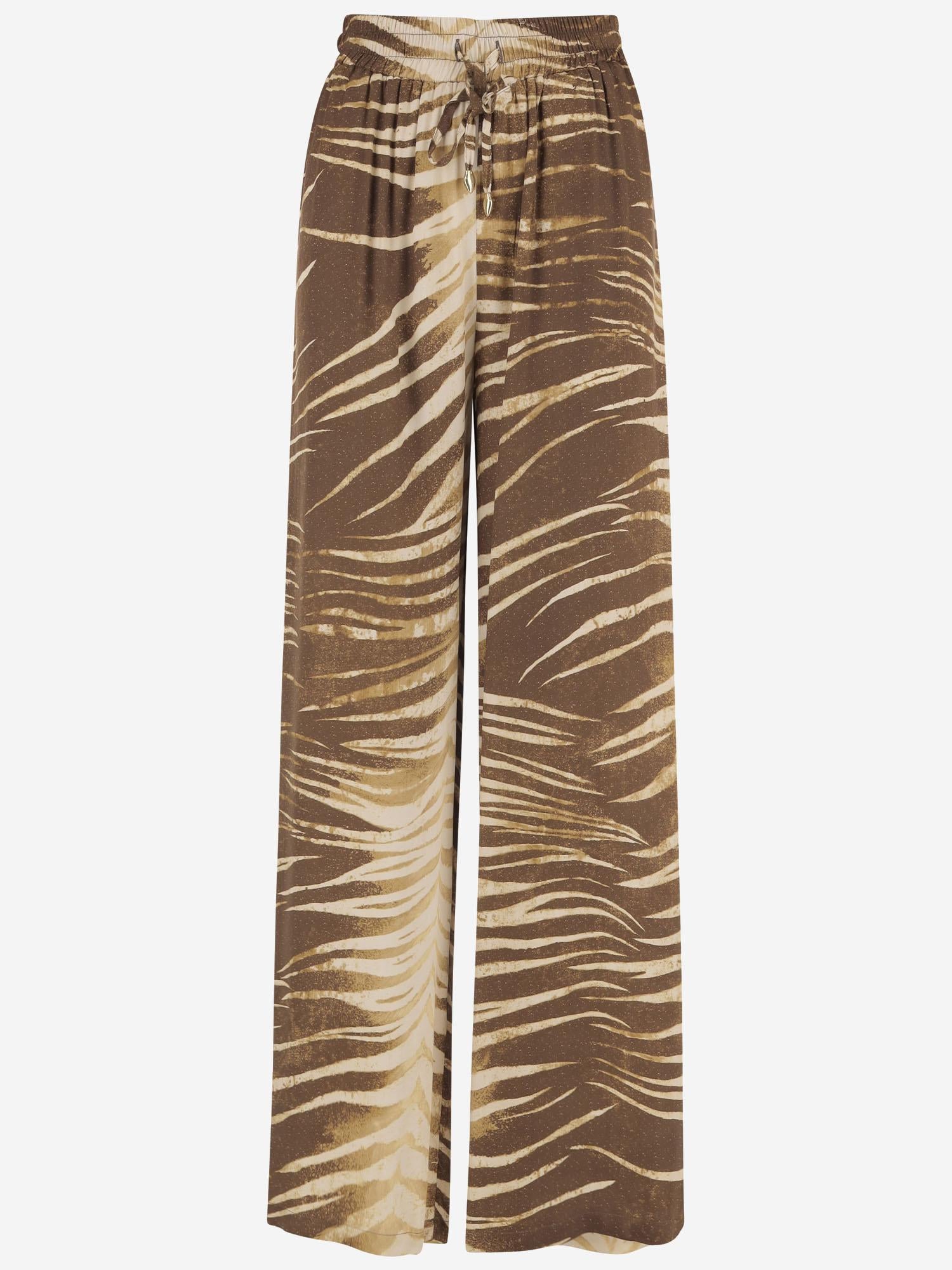 PANTALONI IN VISCOSA CON STAMPA A PENNELLATE 80PAA126 NS819751 JUST CAVALLI 