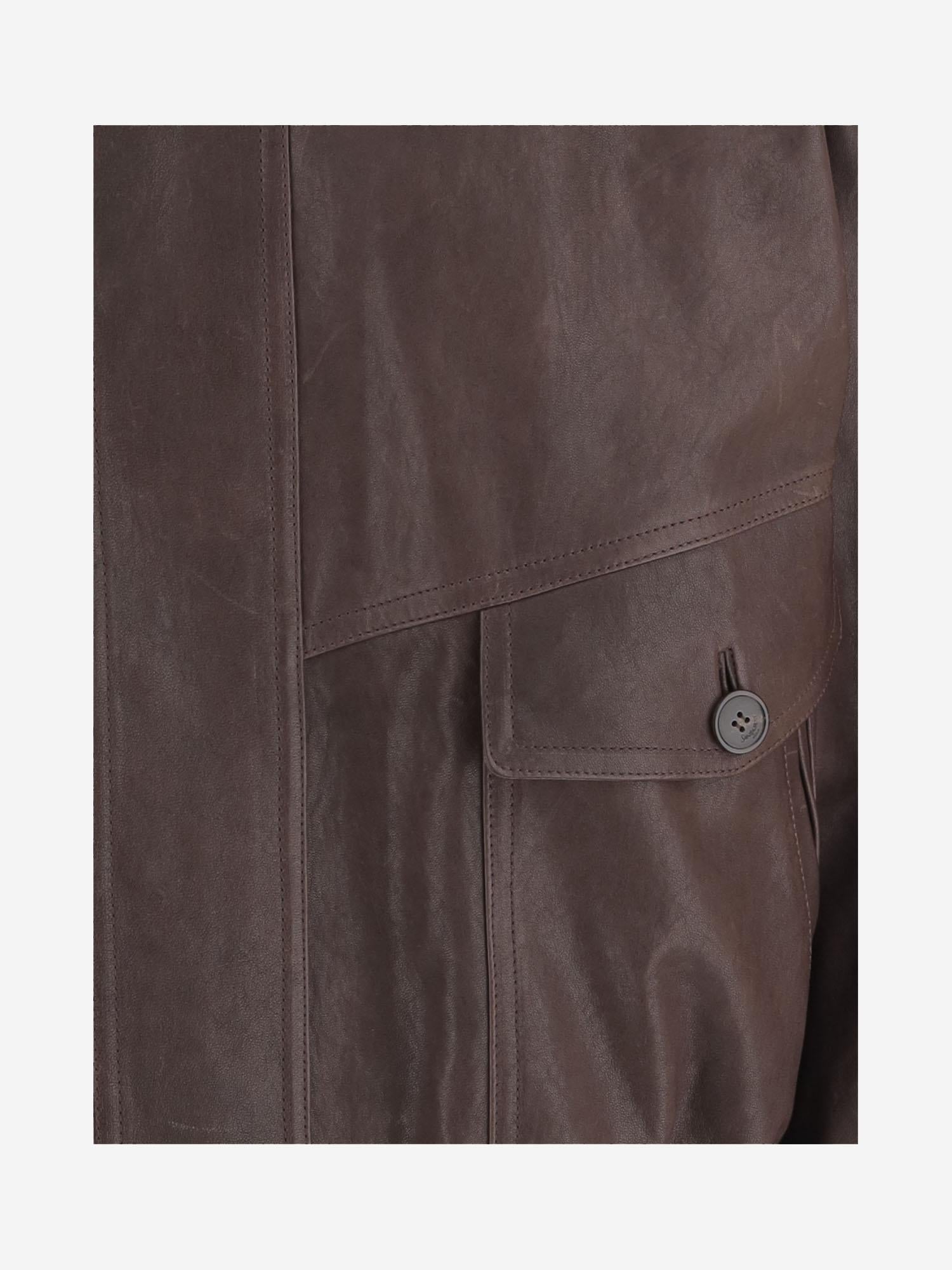 GIUBBOTTO IN PELLE CON COLLETTO CLASSICO 842948 YCNW22820 SAINT LAURENT 
