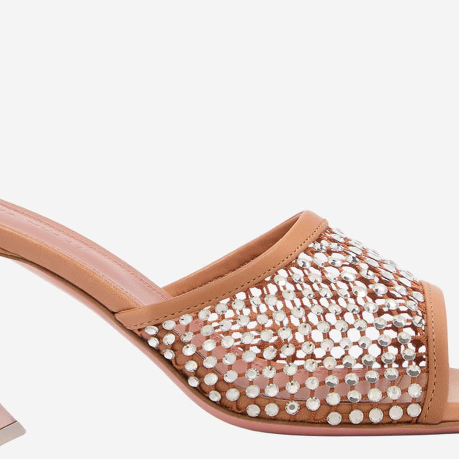 SANDALI LUPITA CRYSTAL LUPITACRYSTALNETSLIPPER 70LATTEWHITE AMINA MUADDI 