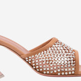 SANDALI LUPITA CRYSTAL LUPITACRYSTALNETSLIPPER 70LATTEWHITE AMINA MUADDI 