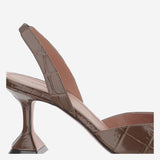 Slingback Holli in pelle HOLLISLING 70BROWNPRINTEDCROC AMINA MUADDI 