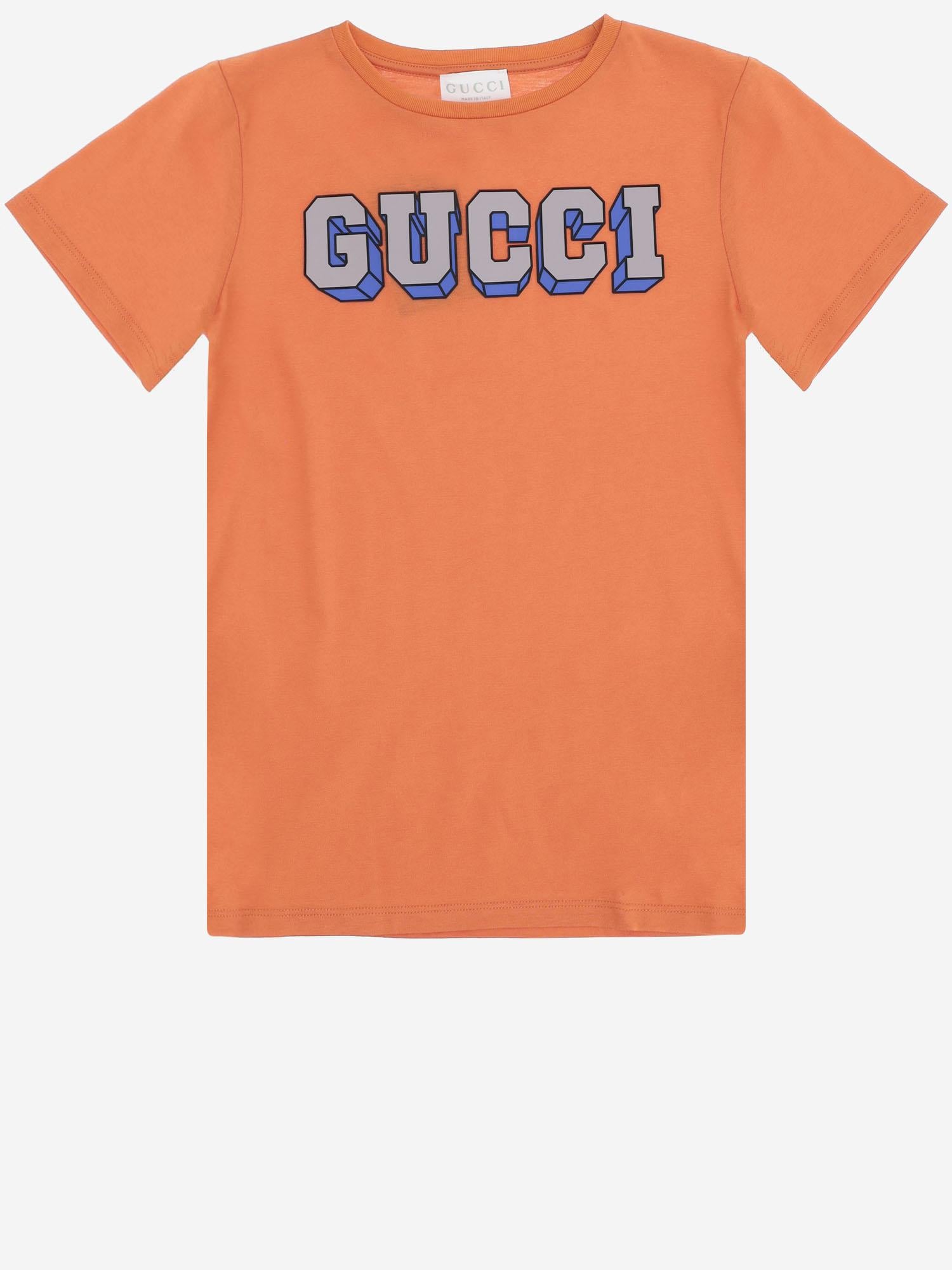 T-SHIRT IN COTONE CON LOGO 547559 XJHFG7195 GUCCI KIDS 