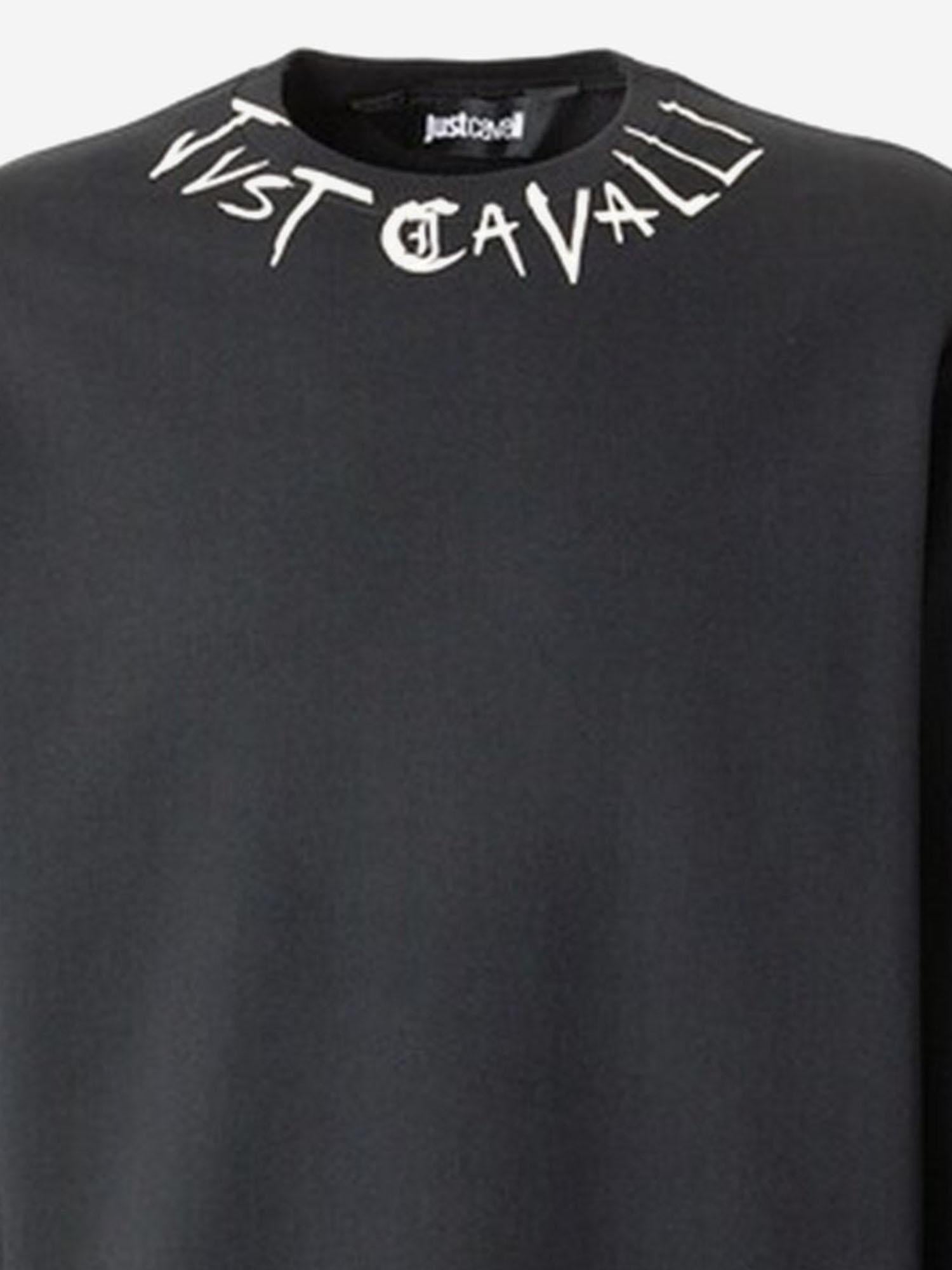 FELPA IN COTONE CON LOGO SUL COLLO 80OAIE21 CF100899 JUST CAVALLI 