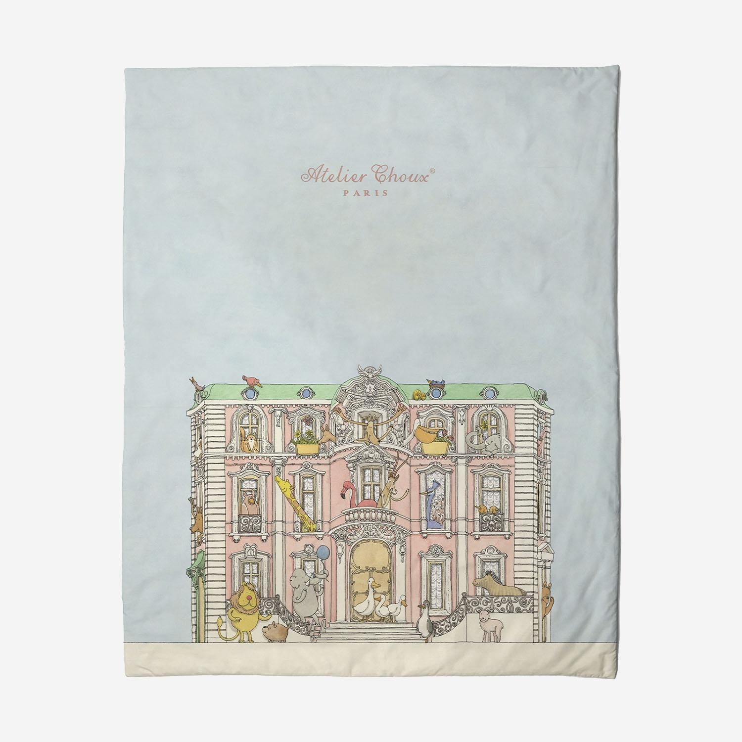 COPERTA REVERSIBILE IN COTONE QUCSMOCA MULTI ATELIER CHOUX KIDS 