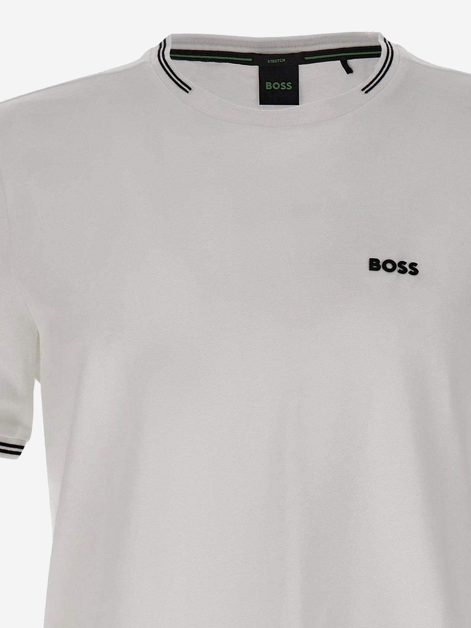 T-SHIRT IN COTONE STRETCH CON LOGO 50521245 100 HUGO BOSS 