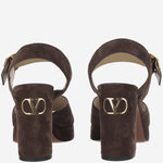 Sandali Fawcette in pelle scamosciata 100mm<BR/> 7W2S0MI1 DHU0TO VALENTINO GARAVANI 