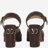 Sandali Fawcette in pelle scamosciata 100mm<BR/> 7W2S0MI1 DHU0TO VALENTINO GARAVANI 