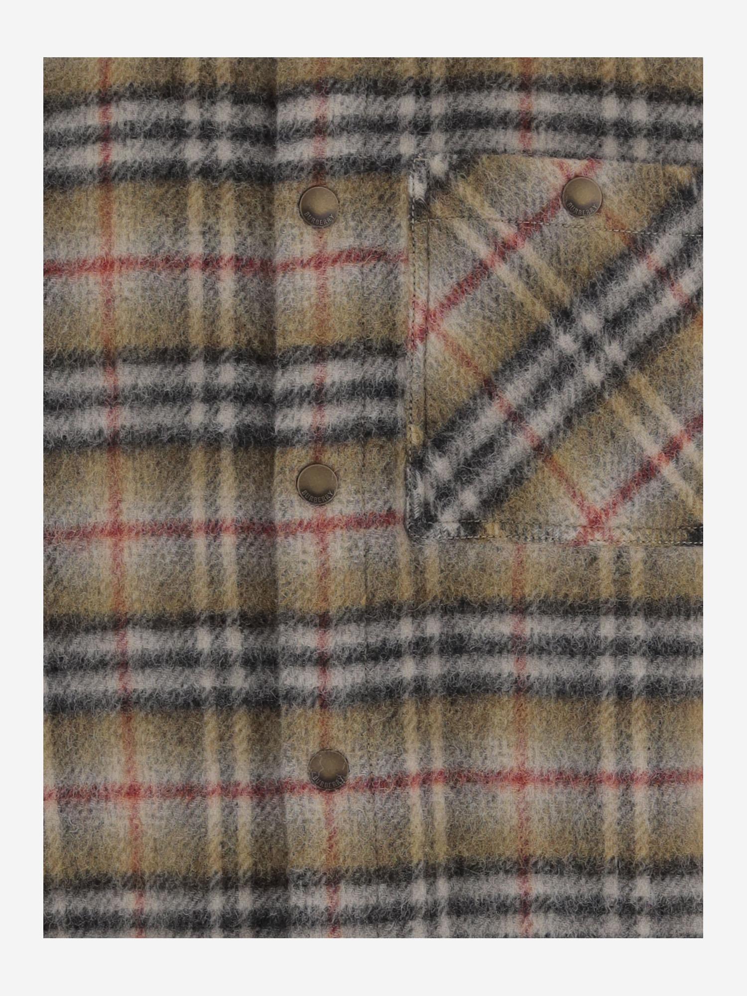 CAMICIA IN LANA CON MOTIVO CHECK 8110913 BEIGE IP CHECK BURBERRY 