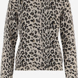 CARDIGAN IN LANA E CASHMERE STAMPA ANIMALIER 25517640 909 ALLUDE 