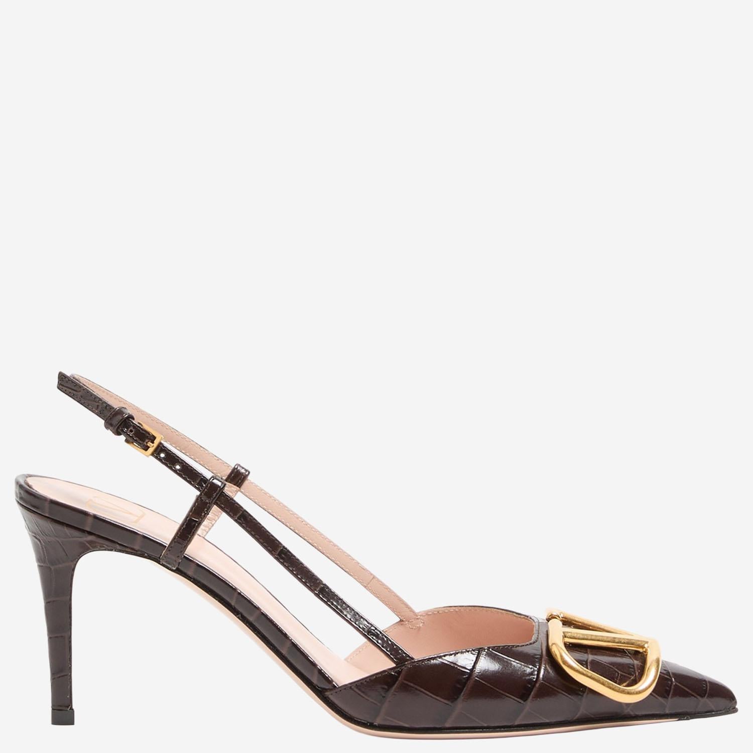 DÉCOLLETÉ SLINGBACK VLOGO SIGNATURE IN VITELLO STAMPATO 8W2S0R01 LURREL VALENTINO GARAVANI 