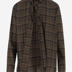 CAMICIA LAVALLIÈRE CASSANDRE IN COTONE MOTIVO PLAID 838890 Y33IA2883 SAINT LAURENT 