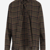 CAMICIA LAVALLIÈRE CASSANDRE IN COTONE MOTIVO PLAID 838890 Y33IA2883 SAINT LAURENT 